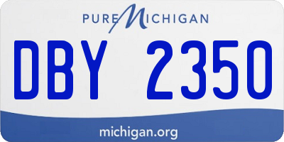 MI license plate DBY2350