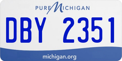 MI license plate DBY2351