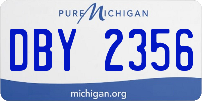 MI license plate DBY2356