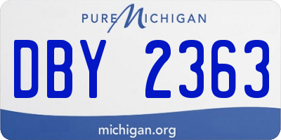 MI license plate DBY2363