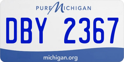 MI license plate DBY2367