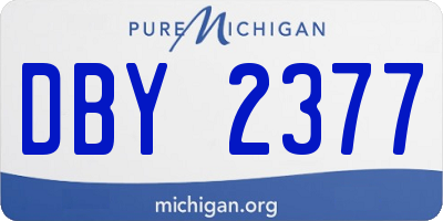 MI license plate DBY2377