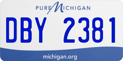 MI license plate DBY2381
