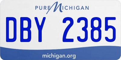 MI license plate DBY2385