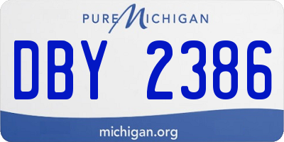 MI license plate DBY2386