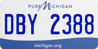 MI license plate DBY2388