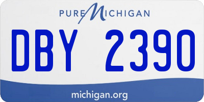 MI license plate DBY2390