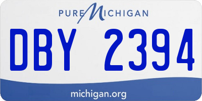 MI license plate DBY2394