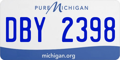 MI license plate DBY2398