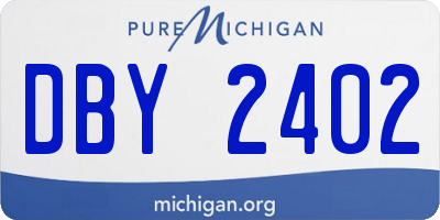 MI license plate DBY2402