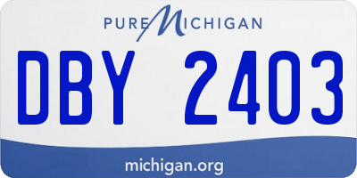 MI license plate DBY2403