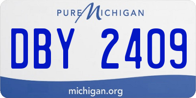 MI license plate DBY2409