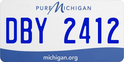 MI license plate DBY2412