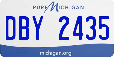 MI license plate DBY2435
