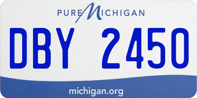 MI license plate DBY2450