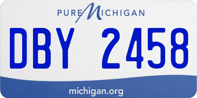 MI license plate DBY2458