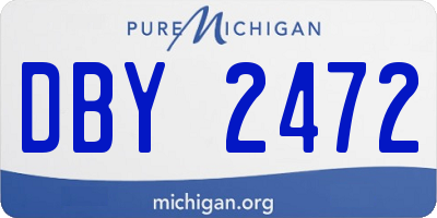 MI license plate DBY2472