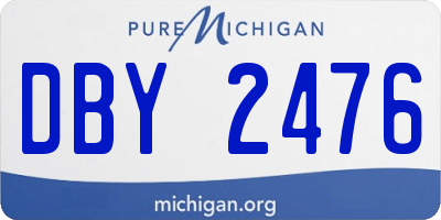 MI license plate DBY2476