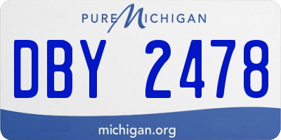 MI license plate DBY2478