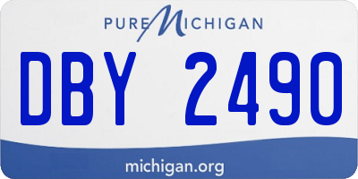 MI license plate DBY2490