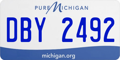 MI license plate DBY2492