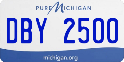 MI license plate DBY2500