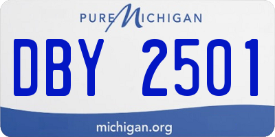MI license plate DBY2501