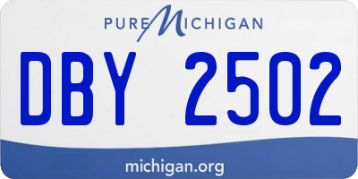 MI license plate DBY2502