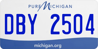 MI license plate DBY2504