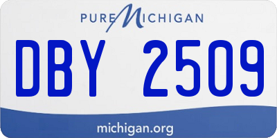 MI license plate DBY2509
