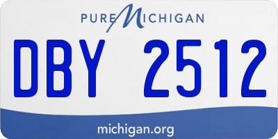 MI license plate DBY2512