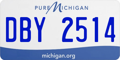 MI license plate DBY2514
