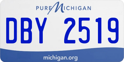 MI license plate DBY2519