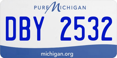 MI license plate DBY2532