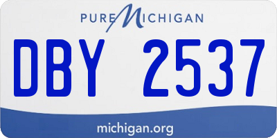 MI license plate DBY2537
