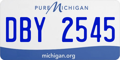 MI license plate DBY2545