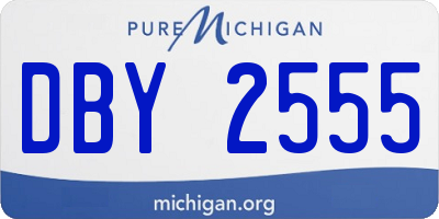 MI license plate DBY2555
