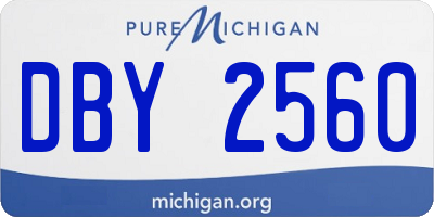 MI license plate DBY2560