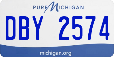 MI license plate DBY2574