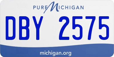 MI license plate DBY2575