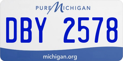 MI license plate DBY2578