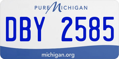 MI license plate DBY2585