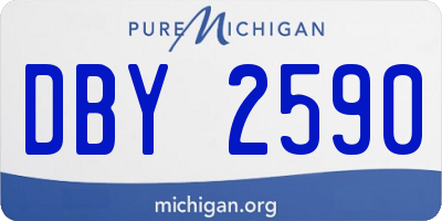 MI license plate DBY2590