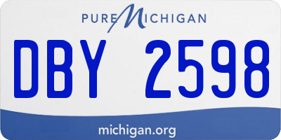 MI license plate DBY2598