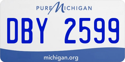 MI license plate DBY2599