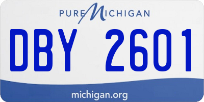 MI license plate DBY2601