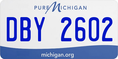 MI license plate DBY2602