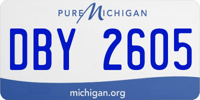 MI license plate DBY2605