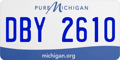 MI license plate DBY2610