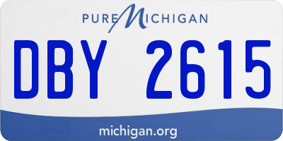 MI license plate DBY2615